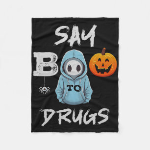 Say Boo to Drugs Funny Halloween Red Ribbon Woche Fleecedecke