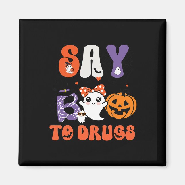 Say Boo to Drugs Funny Halloween Red Ribbon Woche  Magnet (Vorne)