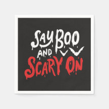 Say Boo und Beängstigend on | Witziges Halloween-P