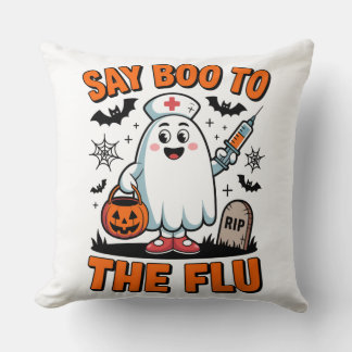 Say Boo zum Griechisch Funny Halloween Nurse Docto Kissen