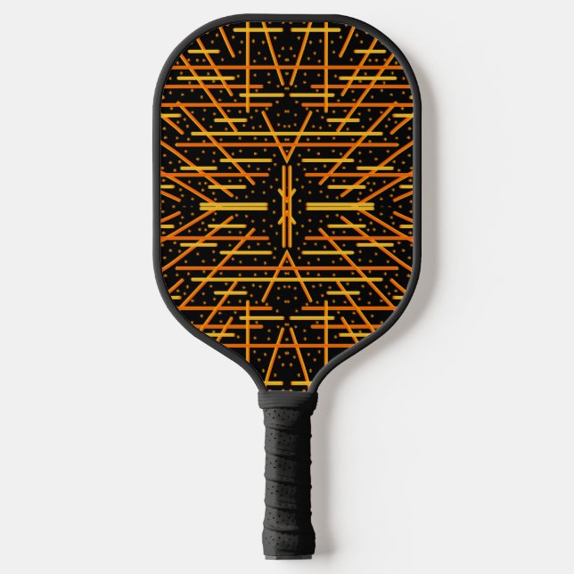 Say Cheese And Macaroni Cheesy Orange On Black Art Pickleball Schläger (Vorderseite)