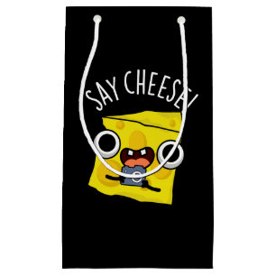 Say Cheese Funny Fotograf Pun Dark BG Kleine Geschenktüte