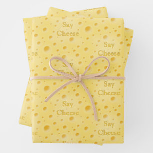 "Say Cheese" Holey Swiss Cheese Customizable Geschenkpapier Set