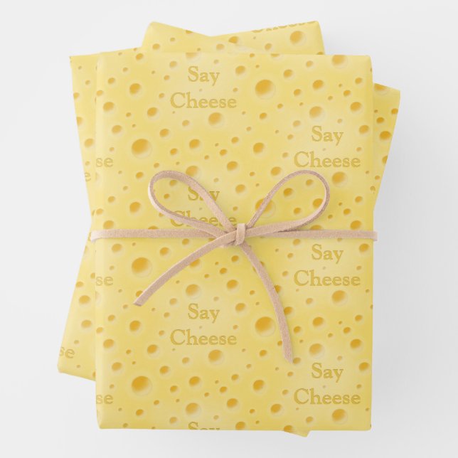 "Say Cheese" Holey Swiss Cheese Customizable Geschenkpapier Set (Beispiel)