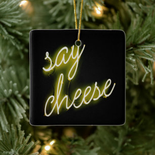 Say Cheese Neon Lights Keramikornament