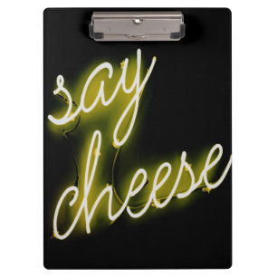Say Cheese Neon Lights Klemmbrett