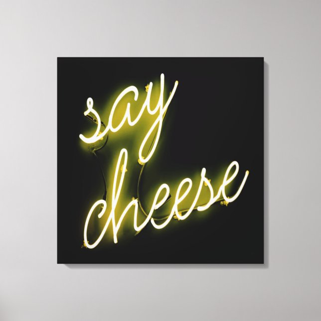Say Cheese Neon Lights Leinwanddruck (Vorderseite)