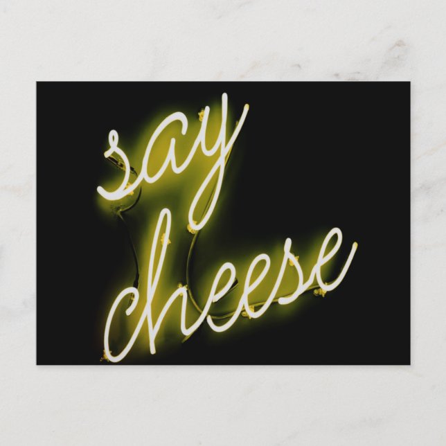 Say Cheese Neon Lights Postkarte (Vorderseite)