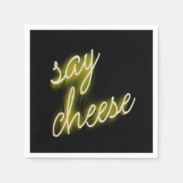 Say Cheese Neon Lights Serviette (Vorderseite)