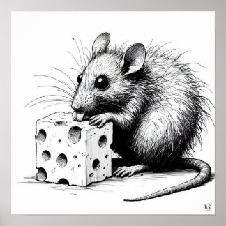 Say Cheese - Rat Print Poster