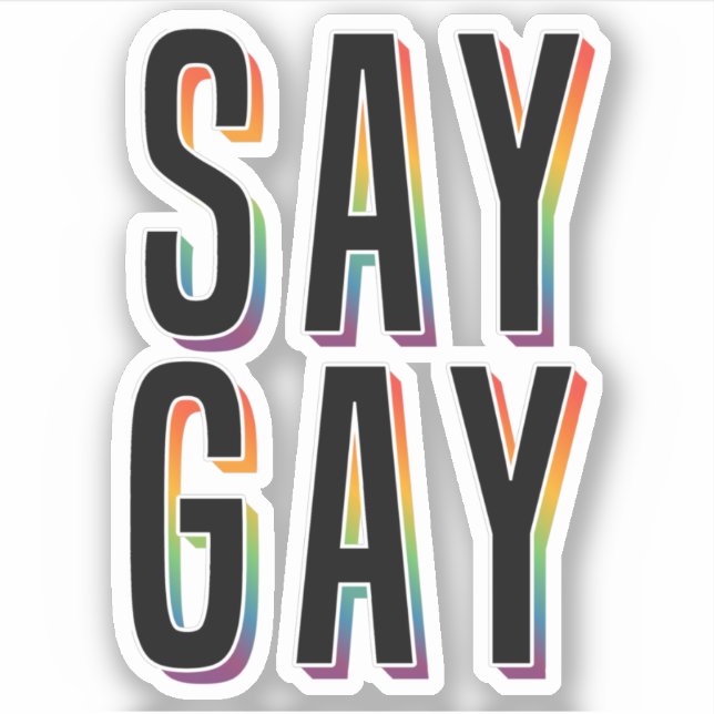 SAY GAY AUFKLEBER (Vorderseite)
