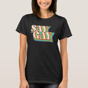 Say Gay Rainbow Subtle Pride Florida Equality Lgb T-Shirt