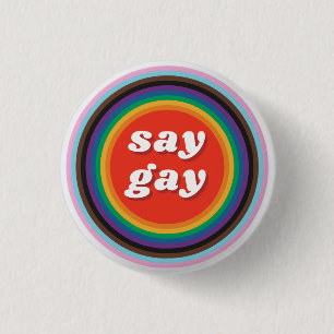 Say Gay Regenbogen-Taste LGBTQIA Button