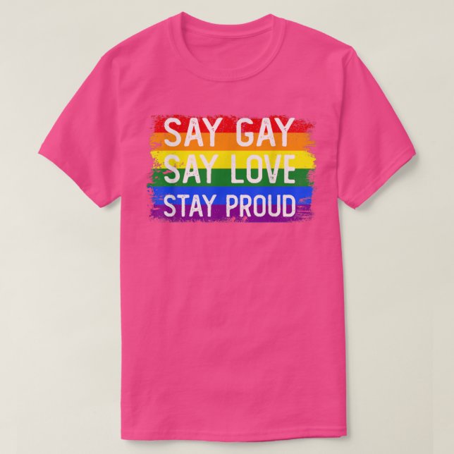 Say Gay Say Liebe Bleibe Proud Florida Gay Lgbtq G T-Shirt (Design vorne)