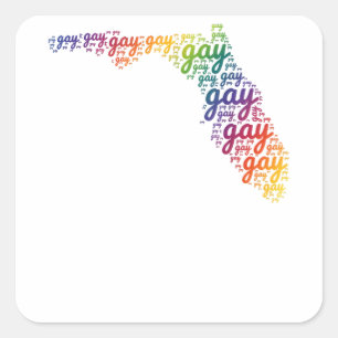 Say Gay Shirt Florida Trans Gay Pride Proud LQBTQ Quadratischer Aufkleber