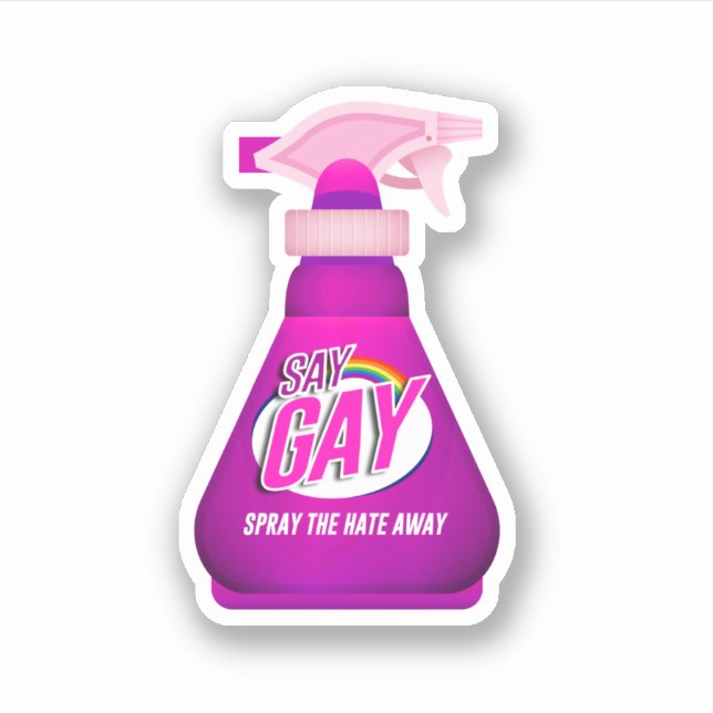 Say Gay Spray Aufkleber (Vorderseite)