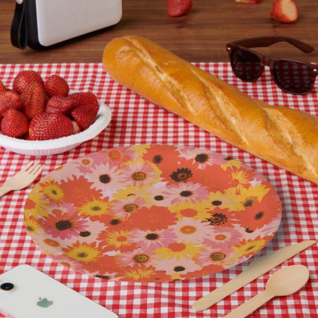 "Say it in Flowers" Paper Plate Pappteller (Picknick)