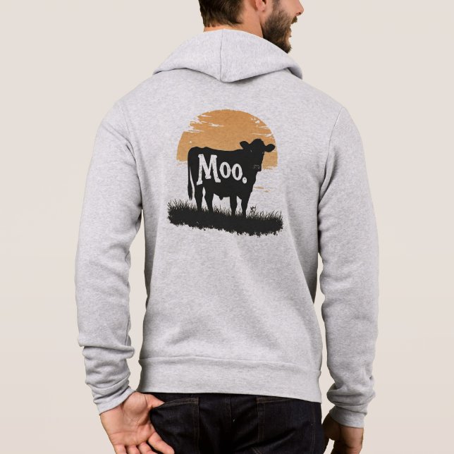Say Moo — Niedliche Kuh-Silhouette Hoodie (Rückseite)
