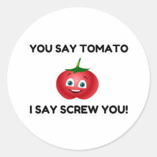 Say Tomato Runder Aufkleber