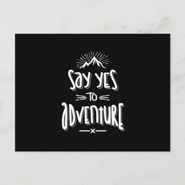 Say Yes to Adventure Camping Wandern - Wandergesch Postkarte (Vorderseite)