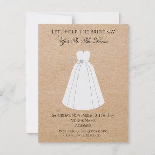 Say Yes zum Kleid Kraft Rücksendeadresse Einladung Postkarte