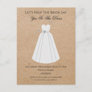 Say Yes zum Kleid Kraft Rücksendeadresse Einladung Postkarte
