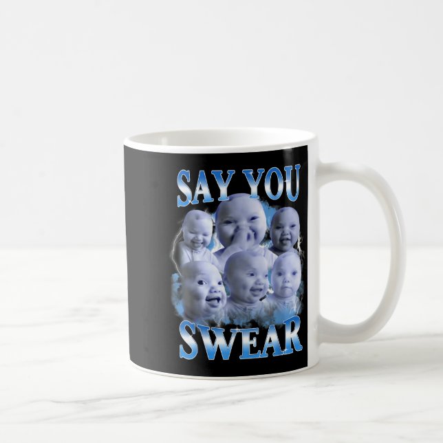 Say You Swear Ai Niche Baby Holding Back Laugh Gen Kaffeetasse (Rechts)