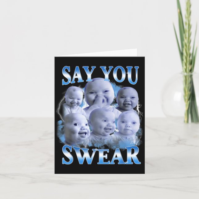 Say You Swear Ai Niche Baby Holding Back Laugh Gen Karte (Vorderseite)