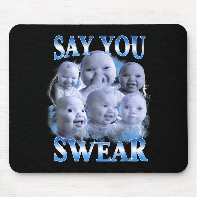 Say You Swear Ai Niche Baby Holding Back Laugh Gen Mousepad (Vorne)