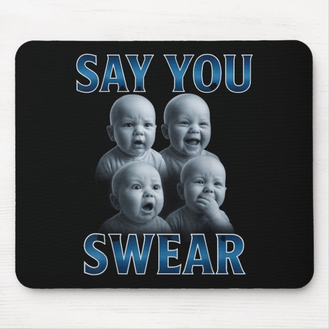 Say You Swear Ai Niche Baby Holding Back Laugh Gen Mousepad (Vorne)