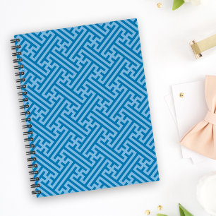 Sayagata Muster, Japanisch, Blau und Baby Blue Notizbuch