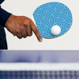 Sayagata Muster, Japanisch, Blau und Baby Blue Tischtennis Schläger