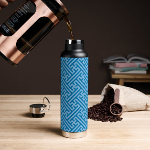 Sayagata Muster, Japanisch, Blau und Baby Blue Trinkflasche