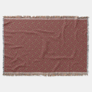 Sayagata-Muster, Japanisch, Burgund und Gold Decke