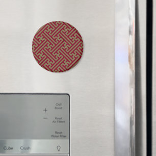 Sayagata-Muster, Japanisch, Burgund und Gold Magnet