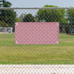 Sayagata Muster, Japanisch, Burgund und Weiß Banner