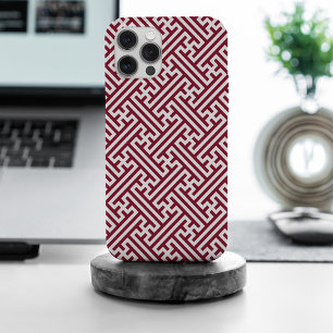 Sayagata-Muster, Japanisch, Burgund und Weiß iPhone 15 Pro Max Hülle