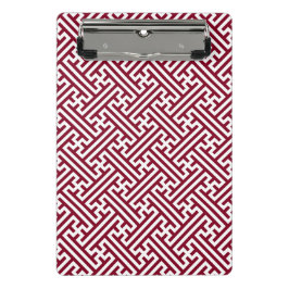 Sayagata Muster, Japanisch, Burgund und Weiß Mini Klemmbrett