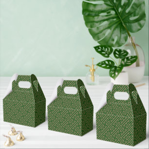 Sayagata-Muster, Japanisch, Grün und Gold Geschenkschachtel