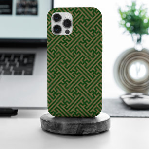 Sayagata-Muster, Japanisch, Grün und Gold iPhone 15 Pro Max Hülle