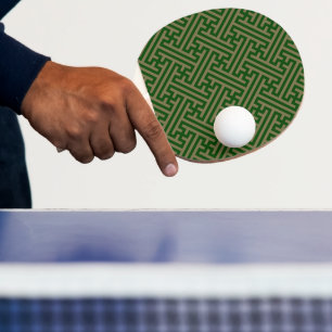 Sayagata-Muster, Japanisch, Grün und Gold Tischtennis Schläger