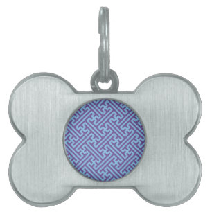 Sayagata-Muster, japanisch, Lila und blau Tiermarke