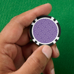 Sayagata-Muster, japanisch, Lila und rosa Pokerchips