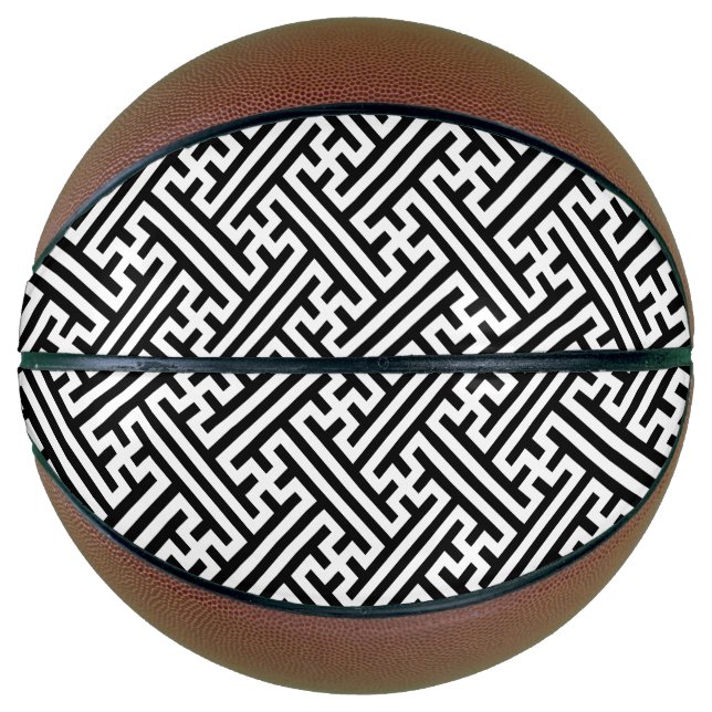 Sayagata-Muster, Japanisch, Schwarz und Weiß Basketball (Vorderseite)