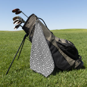 Sayagata-Muster, Japanisch, Schwarz und Weiß Golfhandtuch
