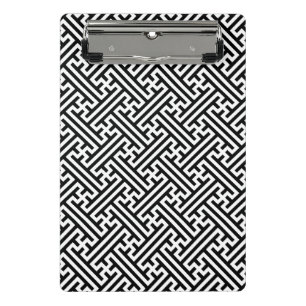 Sayagata-Muster, Japanisch, Schwarz und Weiß Mini Klemmbrett