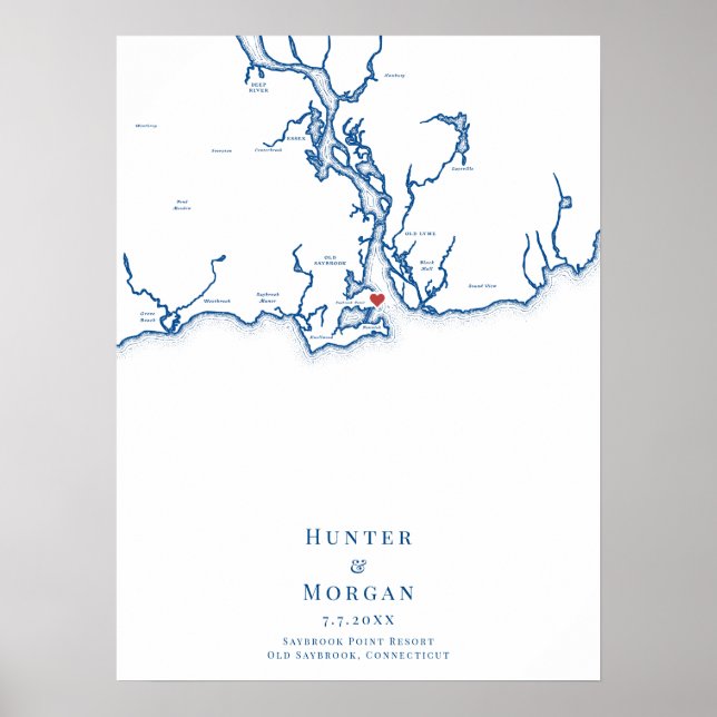 Saybrook Point Resort Hochzeitsgästebuch Poster (Vorne)