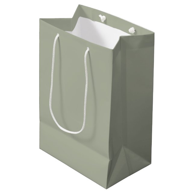 Saybrook Sage Solid Color Mittlere Geschenktüte (Vorderseite Schrägansicht)