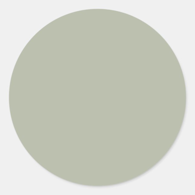 Saybrook Sage Solid Color Runder Aufkleber (Vorderseite)