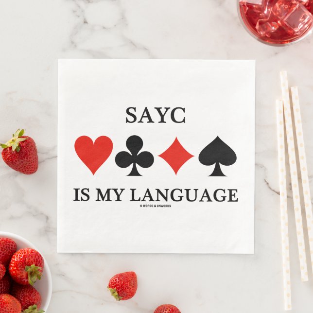 SAYC ist mein viersprachiger Anzug Serviette (Beispiel)